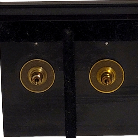 Vintage Jewelry Primavera Faux Tortoise Shell Amber Tone Half Moon Stud Earrings - Picture 4 of 5